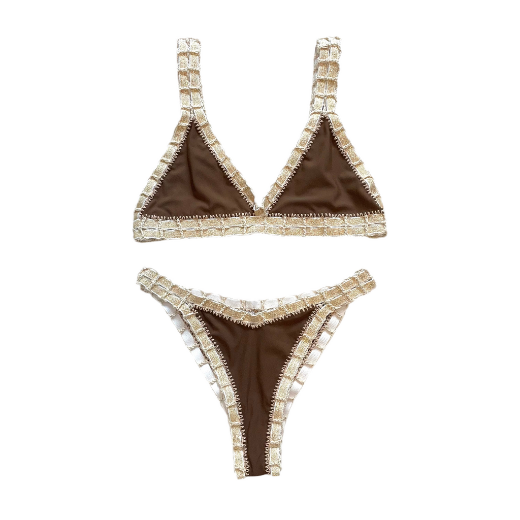 Bikini artesanal Moca & Mandalas - GALATEA SWIMWEAR