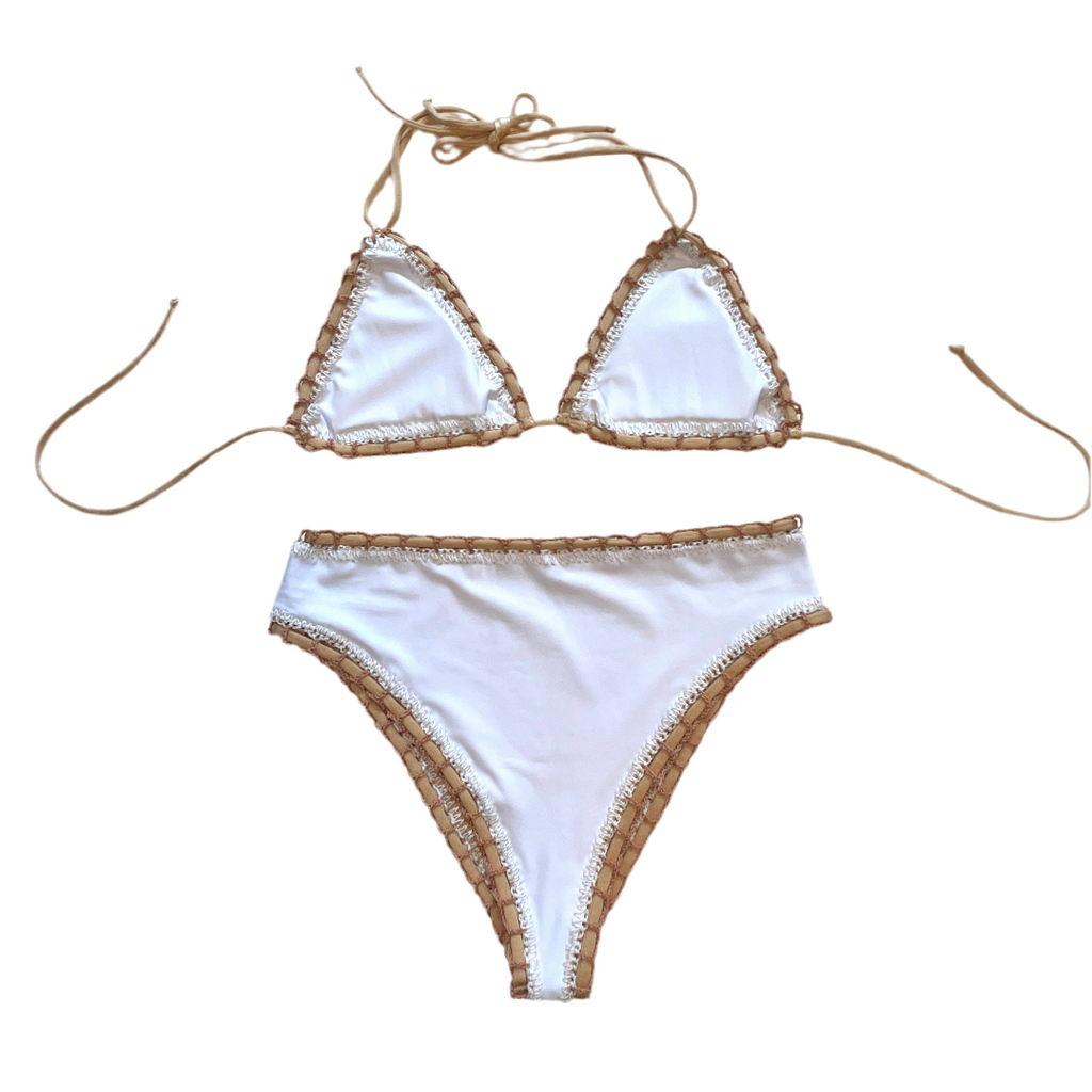 Bikini FREEDOM FIT nude & white - GALATEA SWIMWEAR