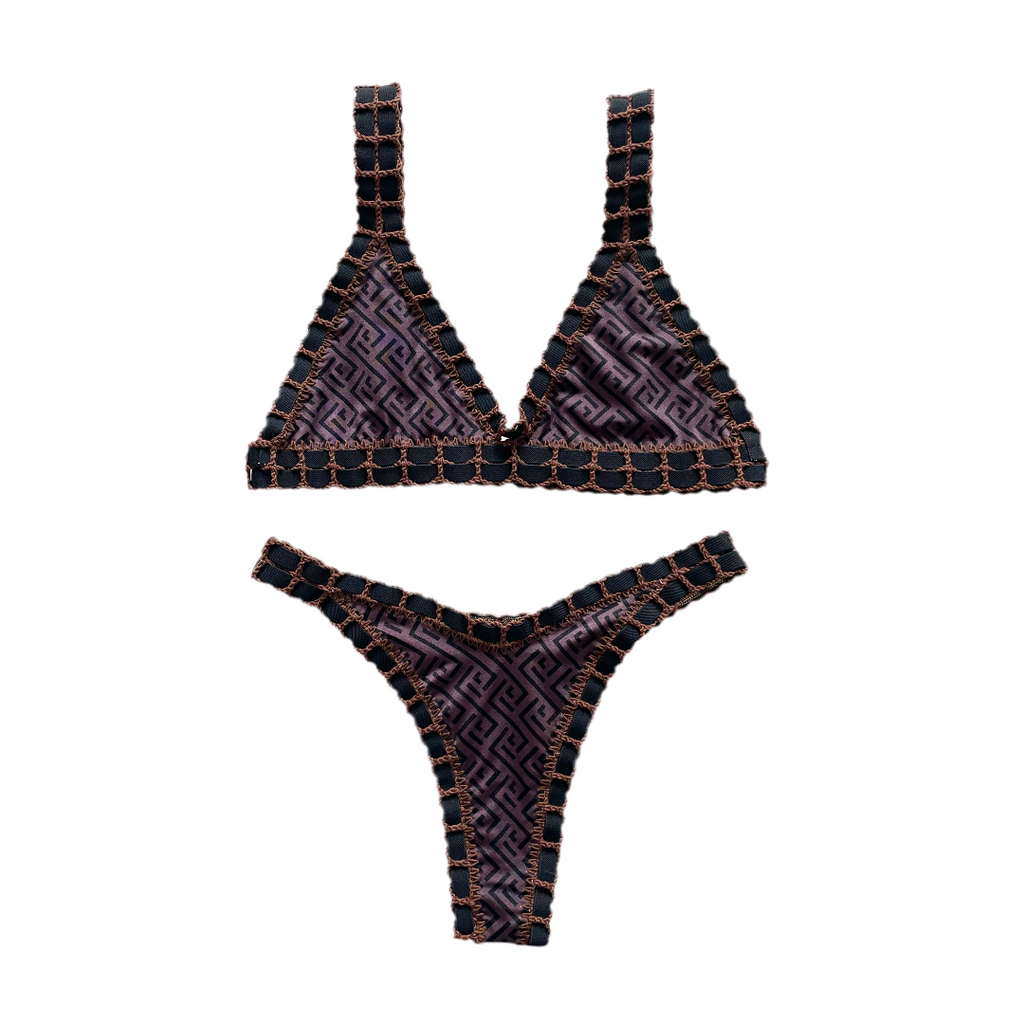 Bikini artesanal Army green & Uxmal - GALATEA SWIMWEAR