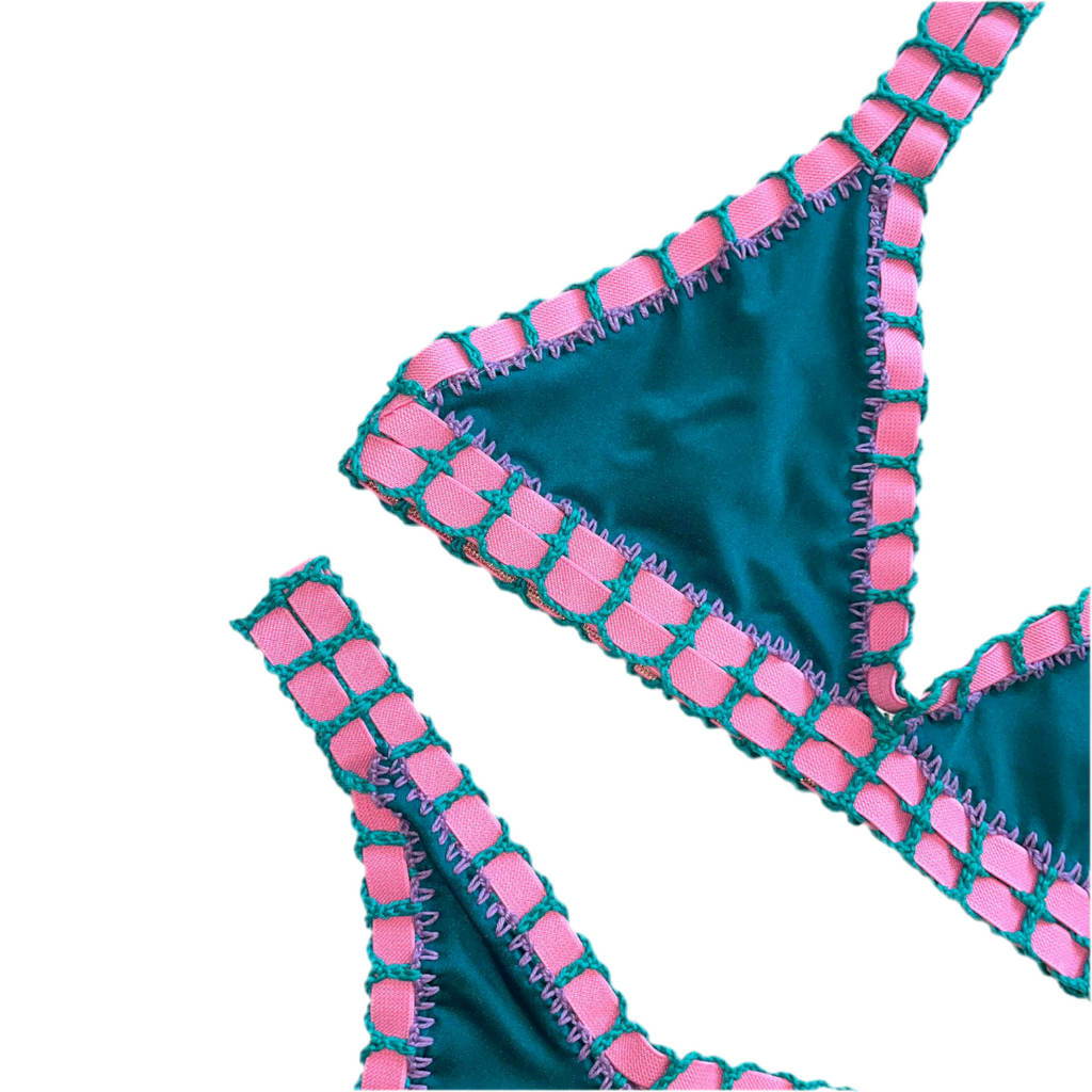 Bikini artesanal Peacock & esmerald - GALATEA SWIMWEAR