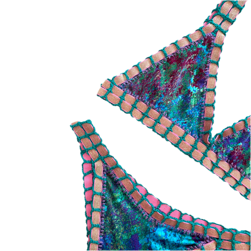 Bikini artesanal Peacock & esmerald - GALATEA SWIMWEAR