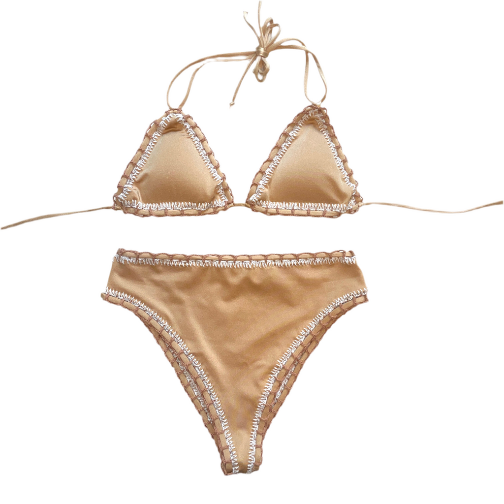 Bikini FREEDOM FIT nude & white - GALATEA SWIMWEAR
