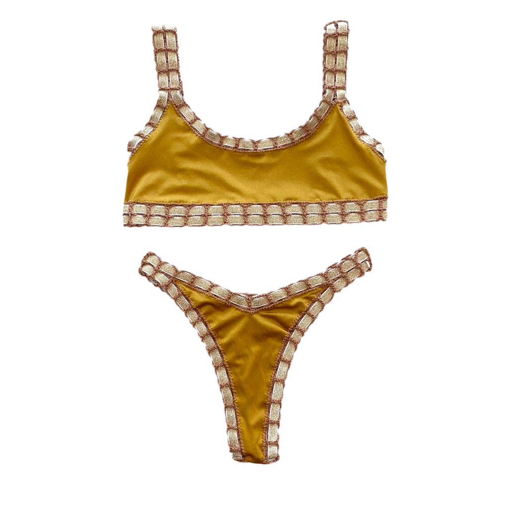 Bikini artesanal TOP SPORT Te chai & cedron - GALATEA SWIMWEAR