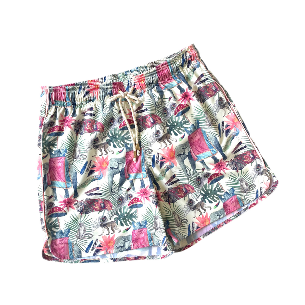 SHORT print elephant & lotus - GALATEA SWIMWEAR