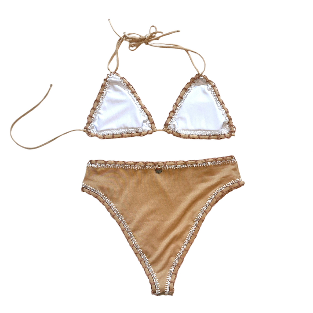 Bikini FREEDOM FIT nude & white - GALATEA SWIMWEAR