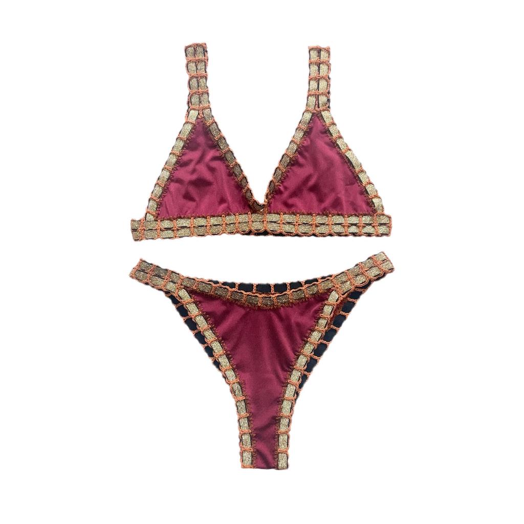 Bikini artesanal Vino & Cedron - GALATEA SWIMWEAR