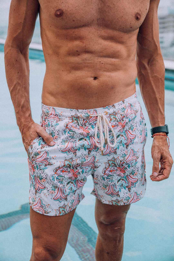 SHORT print aquarella flowers - GALATEA SWIMWEAR