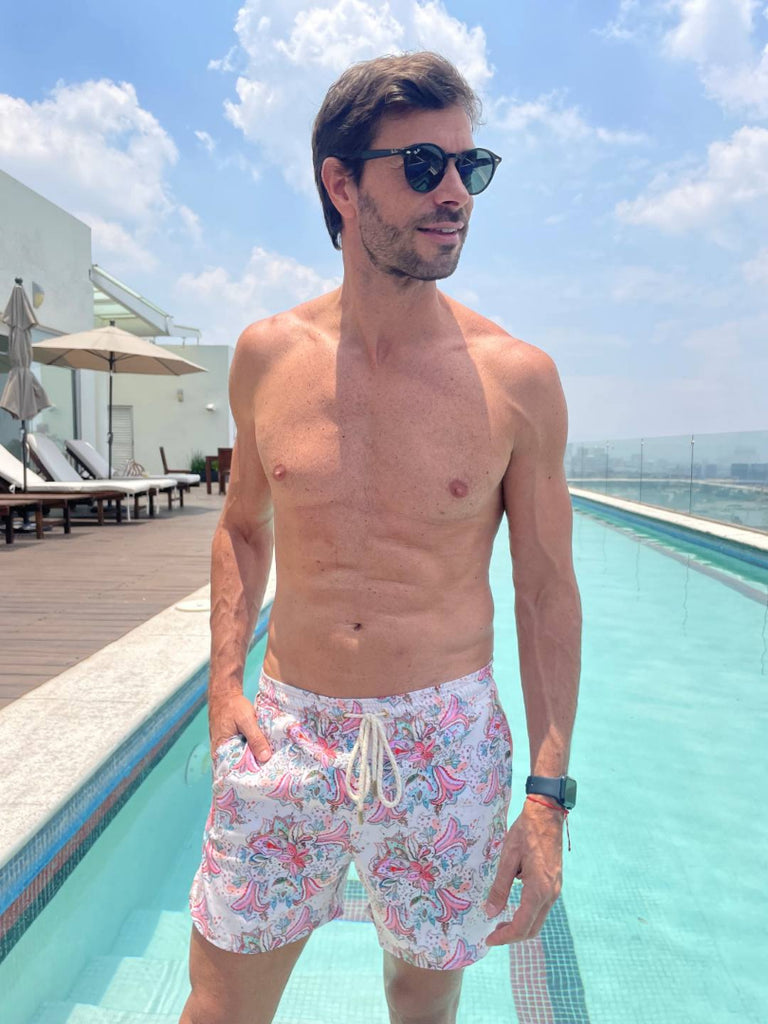 SHORT print aquarella flowers - GALATEA SWIMWEAR